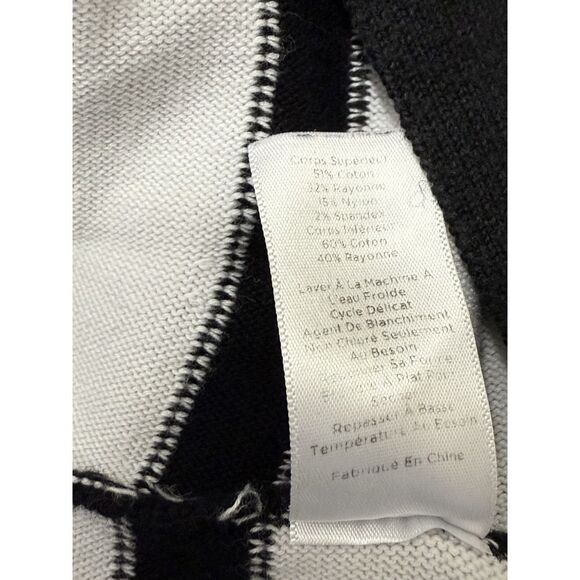 Talbots Sweater Dress Womens Petites Black & White Striped Sleeveless.Sz Lp - Picture 13 of 13
